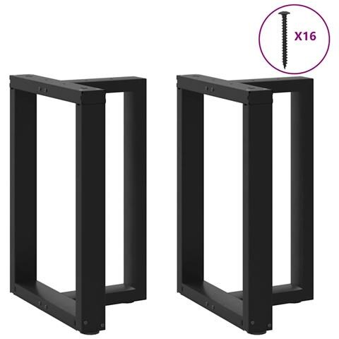 Gambe Tavolo Pranzo A Forma T 2pz Nero 50x35x(72-73)cm Acciaio - Foto 3