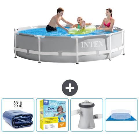 Piscina Fuori Terra - In Giro - 305x305x76 Cm - Grigio - Include Accessori Coordinati Cb8 - Foto 1