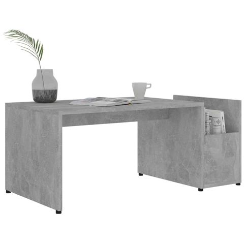 Tavolino Da Salotto Grigio Cemento 90x45x35cm Legno Multistrato - Foto 2