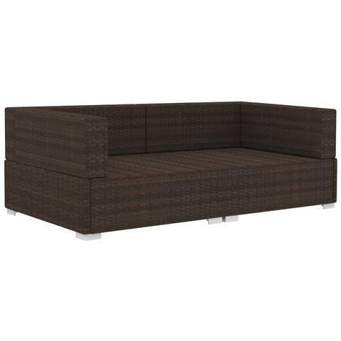 Poltrone Modulari Ad Angolo Con Cuscini 2 Pz Polyrattan Marrone - Foto 2
