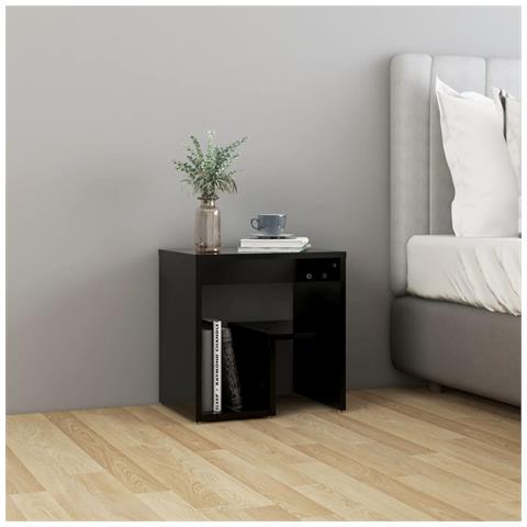 Lusso Casadino -  Comodino Nero 40x30x40 Cm In Legno Multistrato - Foto 6