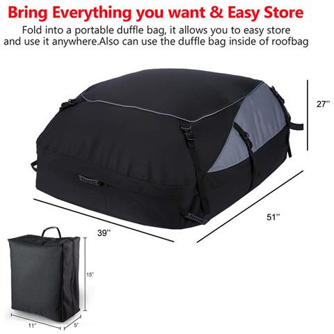 Borsa Da Tetto Grande Per Auto - Nera  L - Foto 2