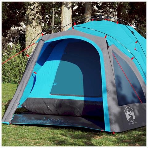 Tenda a Cupola da Campeggio 3 Persone Blu a Rilascio Rapido - Foto 1