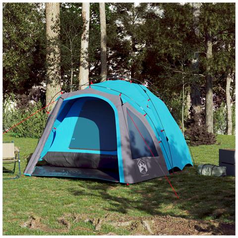 Tenda a Cupola da Campeggio 3 Persone Blu a Rilascio Rapido - Foto 2