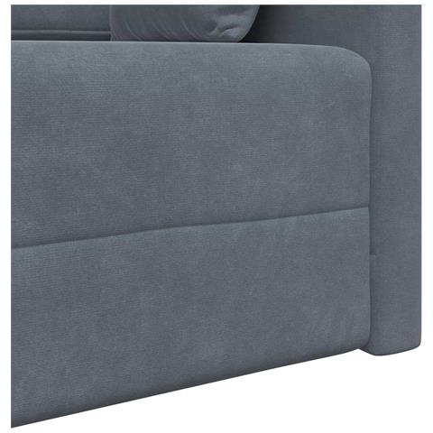 Divano Letto 2-in-1 Grigio Scuro 213x144x60 cm Velluto - Foto 9