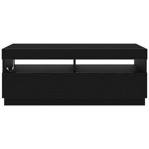 Mobile TV  con luci LED Rovere Nero 100x35x40 cm in legno ingegnerizzato - Foto 9