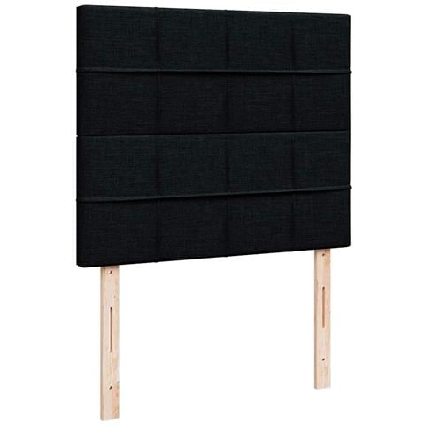 Struttura Letto Pouf con Materasso Nero 120x200 cm in Tessuto - Foto 9