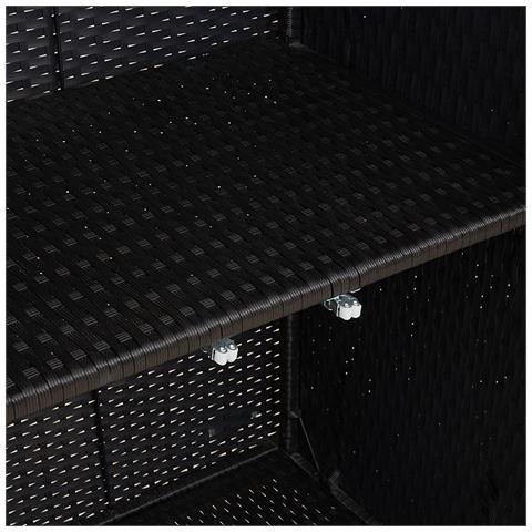 Armadio da Stoccaggio Nero 100x36x102 cm Rattan - Foto 9