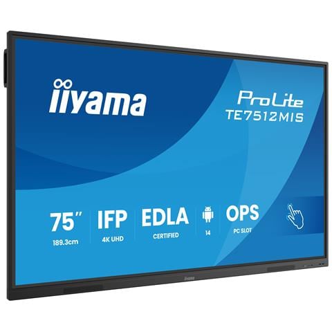 TE7512MIS-B4AG visualizzatore di messaggi Pannello piatto per segnaletica digitale 165,1 cm (65") LCD Wi-Fi 400 cd /m² 4K Ultra HD Nero Touch screen Processore integrato Android 11 24/7 - Foto 12