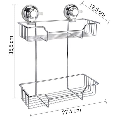 Portaoggetti Doppio Per Doccia In Filo Da Muro In Metallo E Resine Termoplastiche Ho19 Serie Hot Cromato - Foto 2