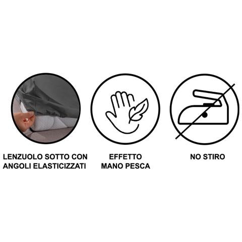 Lenzuola Sotto Con Angoli No Stiro In Tinta Unita Modello Francesca 1 Piazza Zephir - Foto 2