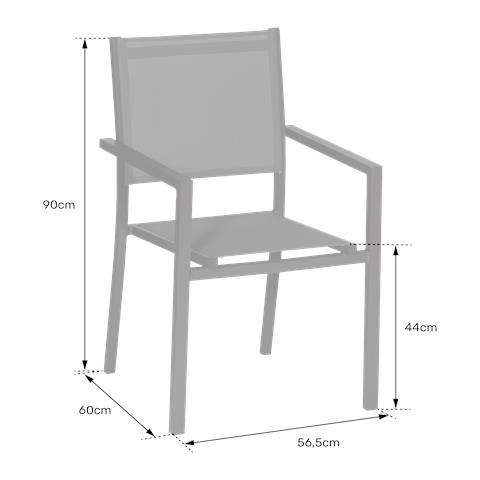 Set Di 6 Sedie In Alluminio Verde Salvia - Textilene Verde Salvia - Foto 2