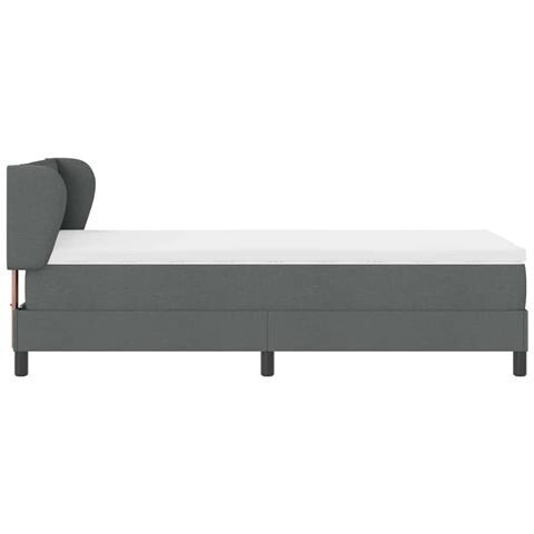 Letto box spring con materasso Grigio scuro 90 x 190 cm Tessuto - Foto 9