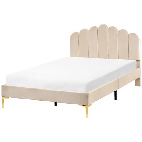 Letto Velluto Sauvian 120 X 200 Cm Beige - Foto 2