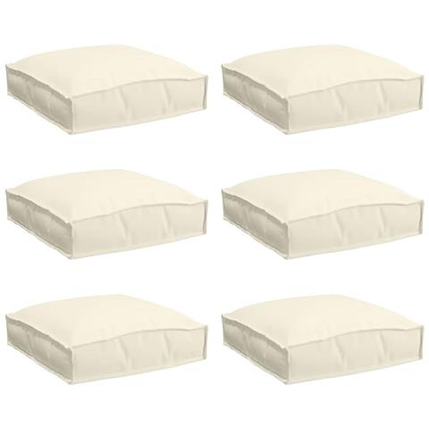 Cuscino per seduta pallet 6 pcs Crema 40 x 40 x 8 cm - Foto 1
