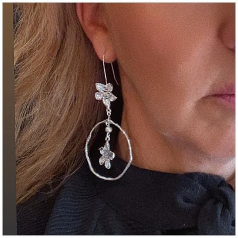 Ciondolo A Forma Di Fiore In Ottone E Zama Argentata - Foto 2