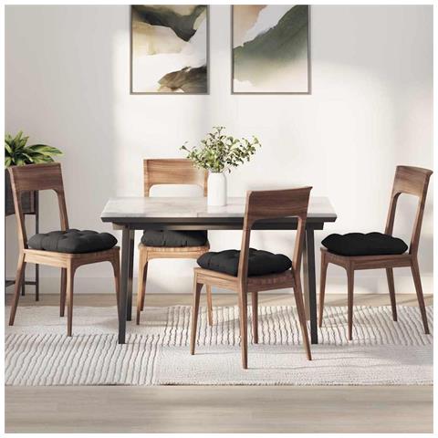Cuscini per Seduta 4 pcs Nero 40 x 40 cm Tessuto in Microfibra - Foto 2