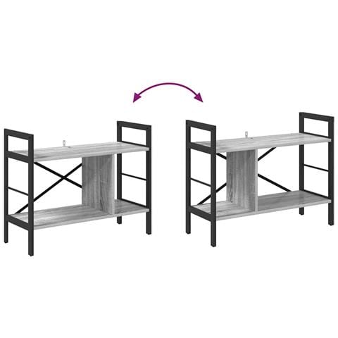Libreria Grigio Sonoma 75 x 30 x 58,5 cm Legno multistrato - Foto 9