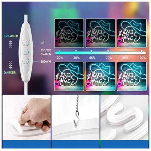 Insegna Led Auto - 42x32.7cm Decorazione Garage Acrilico Luce Neon Alimentata Usb - Foto 6