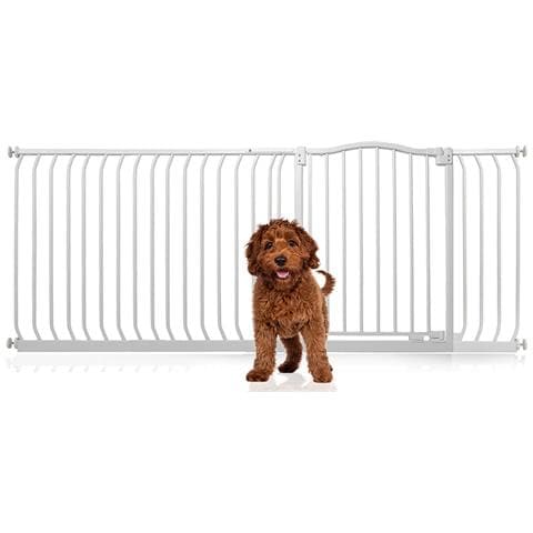 Bettacare Cancelletto Per Cani Con Parte Superiore Incurvata, 189cm - 198cm, Bianco Opaco - Foto 1