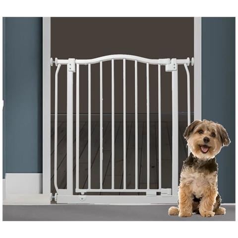 Bettacare Cancelletto Per Cani Con Parte Superiore Incurvata, 189cm - 198cm, Bianco Opaco - Foto 4