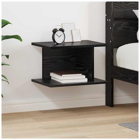 Comodino Rovere Nero 40 x 30 x 25 cm Legno multistrato - Foto 2