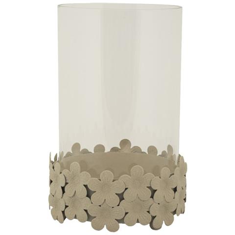 Portacandela Vkh744-beige-metallo-14x14x21 Cm - Foto 1