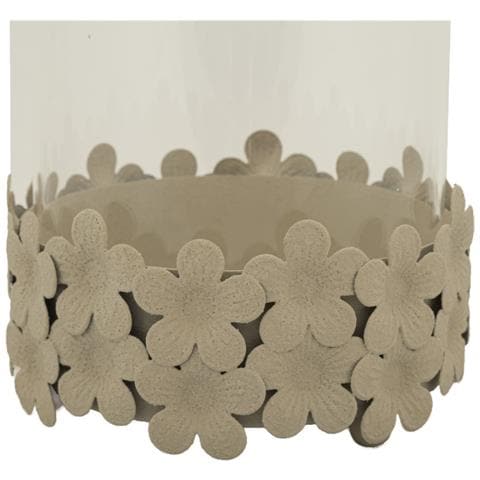 Portacandela Vkh744-beige-metallo-14x14x21 Cm - Foto 2