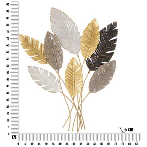 Decorazione In Metallo 3d Foglia 33-multicolore-metallo-73x6x93 Cm - Foto 6