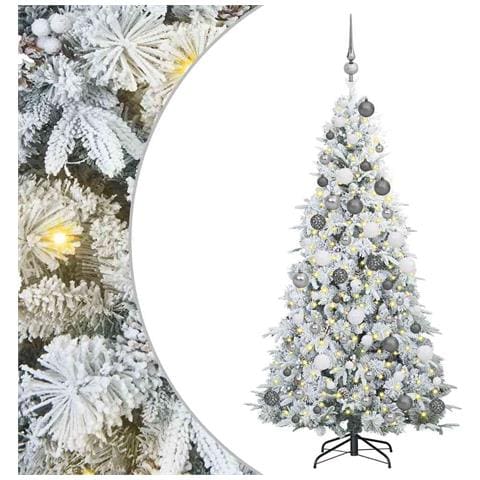 Albero di Natale Artificiale con Rami Pieghevoli Bianco 180 cm - Foto 1