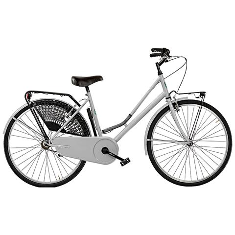 Bici Da Donna Linea Olanda Bicicletta City Bike Ol26 Senza Cambio 1v Completa Di Accessori Con Luci A Led - 46 Argento - Foto 1