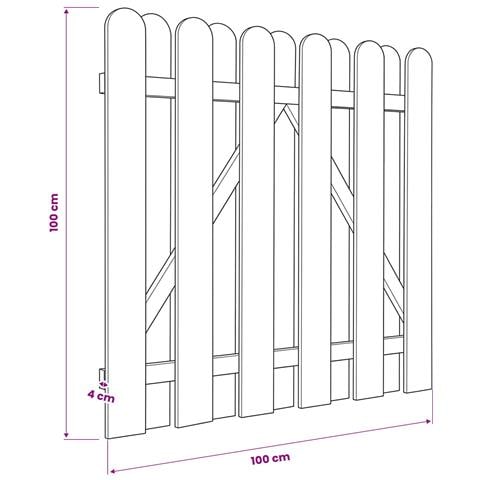 Cancello da giardino 100 x 100 cm Legno Massello di Pino Verde - Foto 5