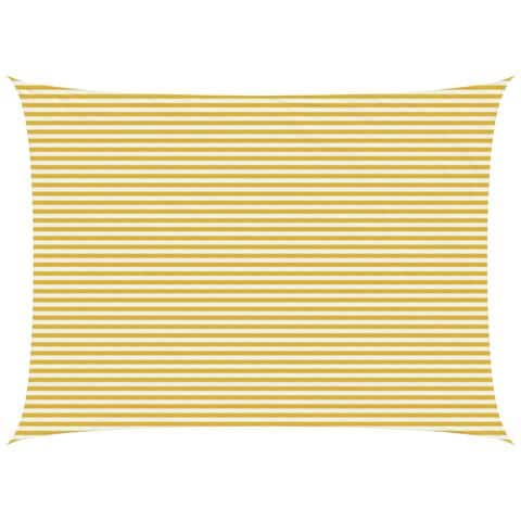 Telo Ombra Giallo e Bianco 5 x 6 m HDPE - Foto 1