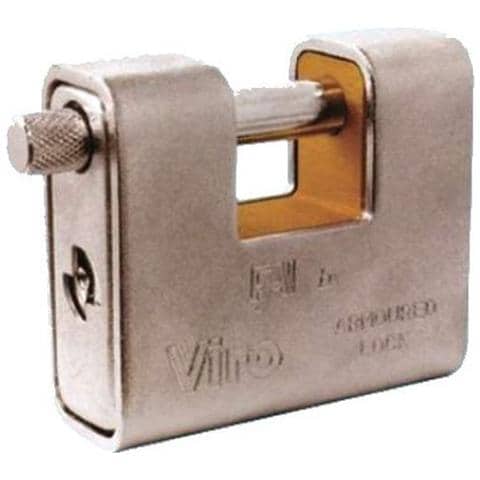 Lucchetto corazzato Fai 4016 larghezza mm 81 in ottone antiscasso - Foto 3