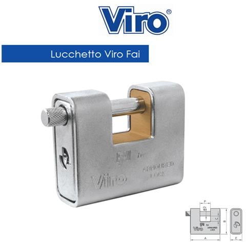 Lucchetto corazzato Fai 4016 larghezza mm 81 in ottone antiscasso - Foto 2