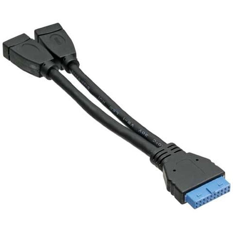 Adattatore USB per Connettere due Porte USB Connessione USB 3.0 19pin Femmina - Femmina Lunghezza 0,15m - Foto 1
