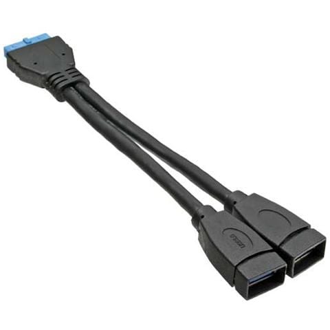 Adattatore USB per Connettere due Porte USB Connessione USB 3.0 19pin Femmina - Femmina Lunghezza 0,15m - Foto 2