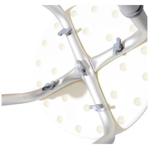 Sgabellino da doccia sedile da bagno ausilio rotondo altezza regolabile 8 posizioni antiscivolo - Foto 8