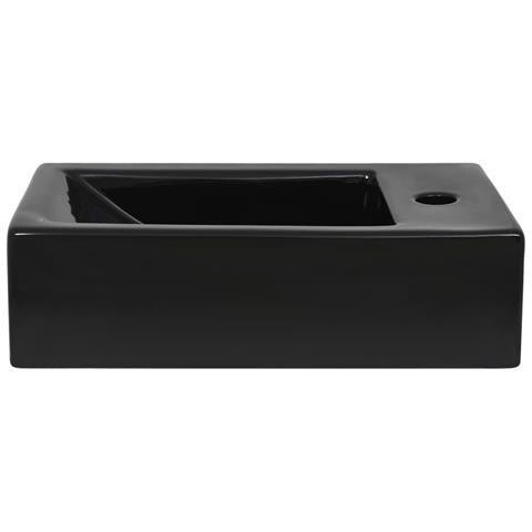 Lavandino Con Foro Rubinetto Rettangolare Ceramica 46x25,5x12cm - Foto 5