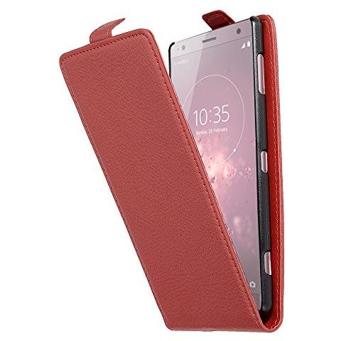 Custodia Compatibile Con Sony Xperia Xz2 In Rosso Cremisi - Coperchio Protettivo In Design Flip Realizzato In Similpelle Testurizzata - Foto 1