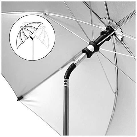 Passeggino Ombrello Parasole Universale 50 Bambino Uv E Infant Protezione Solare Ombrello Con Umbrella Maniglia Per Carrozzina Passeggino Passeggino E Buggy-black - Foto 2