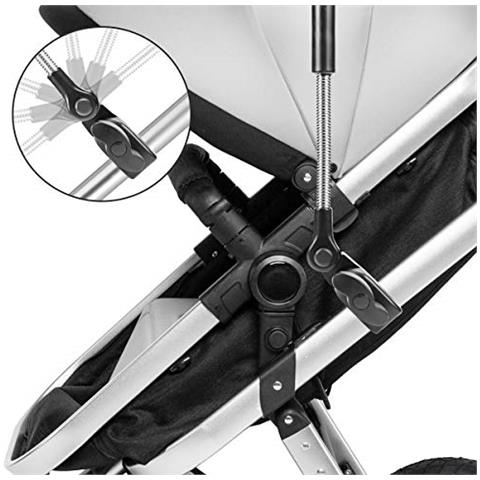 Passeggino Ombrello Parasole Universale 50 Bambino Uv E Infant Protezione Solare Ombrello Con Umbrella Maniglia Per Carrozzina Passeggino Passeggino E Buggy-black - Foto 4