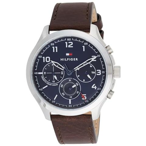 Orologio Analogico Multifunzione Al Quarzo Da Uomo Con Cinturino In Pelle Marrone - 1791855 - Foto 1