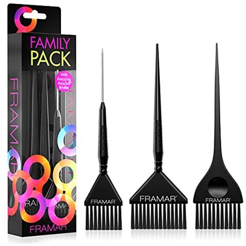 Family Pack Set Pennelli Per Colorazione Capelli, Set Pennelli Per Tintura Capelli, Pennello Colorazione Capelli - Confezione Da 3 - Foto 1