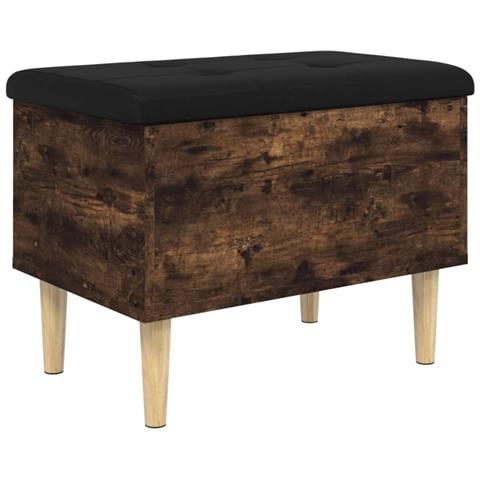 Panca Portaoggetti Rovere Fumo 62x42x46 Cm Legno Multistrato - Foto 2