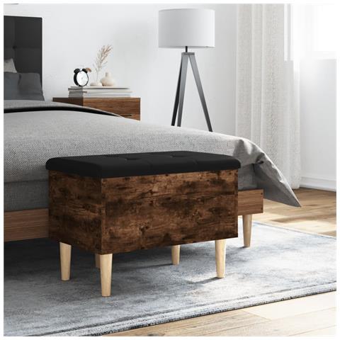 Panca Portaoggetti Rovere Fumo 62x42x46 Cm Legno Multistrato - Foto 3