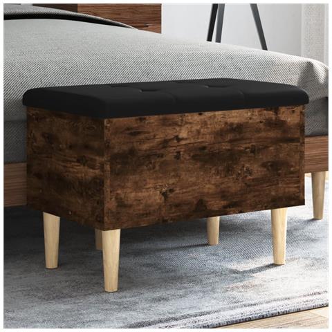 Panca Portaoggetti Rovere Fumo 62x42x46 Cm Legno Multistrato - Foto 1