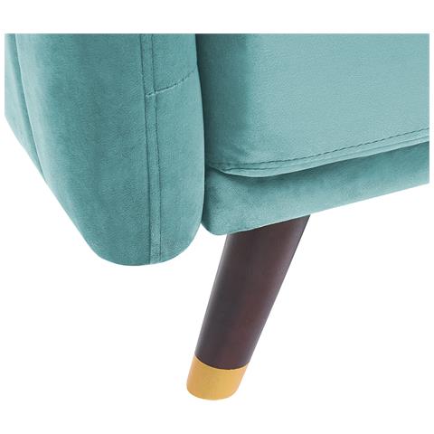 Divano Letto 3 Posti Senja Velluto Azzurro - Foto 2