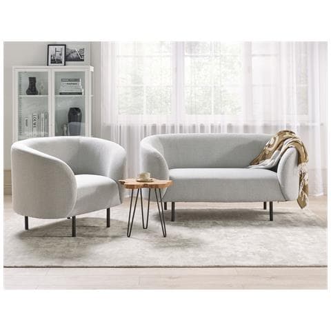 Set Da Salotto 3 Posti Loen Tessuto Nero/bianco - Foto 1