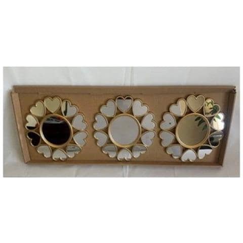 Trade Shop - Set 3 Pezzi Specchi Da Parete Decorativi Con Cuori Specchio 25 X 25 Cm 854118 - Foto 1